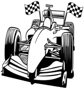 rennwagen-mit-schachbrettflaggen-ausmalbild