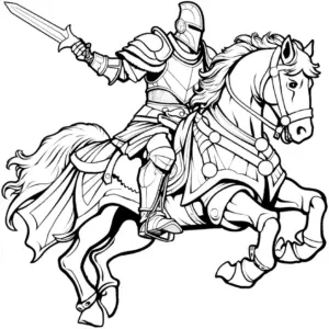 ritter-ausmalbild-mit-pferd-und-schwert