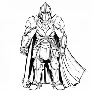 ritter-mit-schwert-und-umhang-ausmalbild