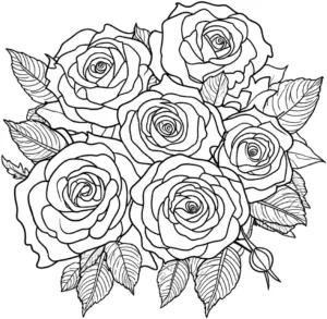 rosenblumenstrauss-ausmalbild-rosen-bouquet