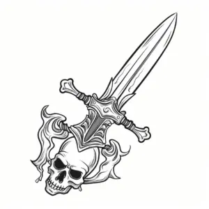 schädel-mit-schwert-und-flammen-ausmalbild