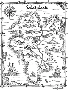 schatzkarte-mit-schiffen-und-kompass