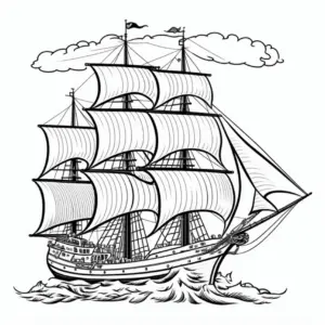 schiff-mit-segeln-auf-meer