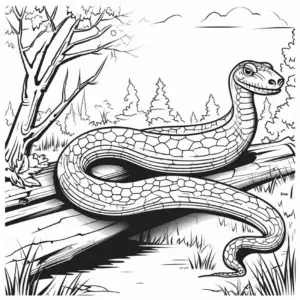 schlange-auf-baumstamm-ausmalbild