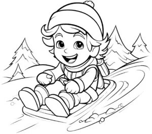schlittenfahren-im-schnee-ausmalbild
