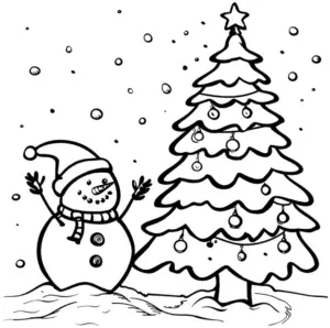 schneemann-weihnachtsbaum-in-winterlandschaft