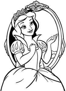 schneewittchen-im-spiegel-ausmalbild