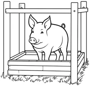 schwein-im-gehege-ausmalbild-zum-ausdrucken
