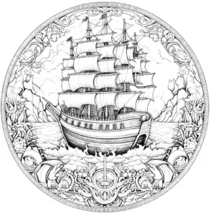 segelschiff-umgeben-von-klippen-und-wolken