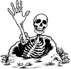 skelett-ausmalbild-im-grab-mit-pflanzen
