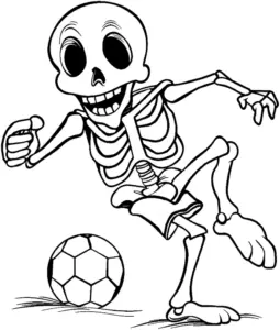 skelett-beim-fussballspielen-ausmalbild