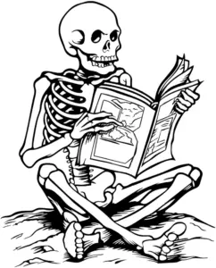 skelett-mit-buch-ausmalbild
