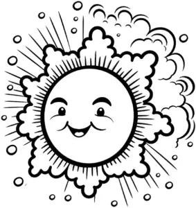 sonnenstrahlen-ausmalbild-mit-laechelnder-sonne