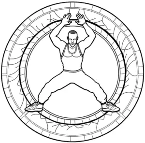 sportler-in-dynamischer-pose-mit-geometrischem-rahmen