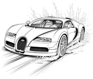 sportliches-auto-ausmalbild-mit-spritzern