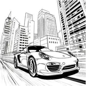 sportwagen-ausmalbild-in-der-stadt