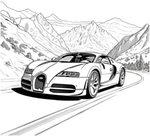 sportwagen-ausmalbild-mit-bugatti-auf-berggestueck