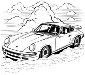sportwagen-ausmalbild-mit-wolken-und-bewegung