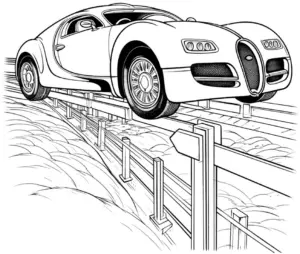 sportwagen-ueber-einer-bruecke-ausmalbild