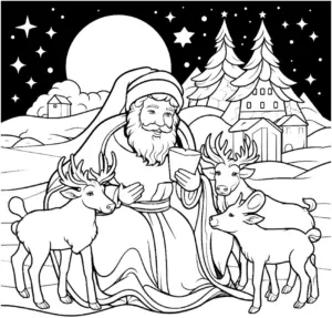 st-nikolaus-mit-rehen-und-winterlandschaft