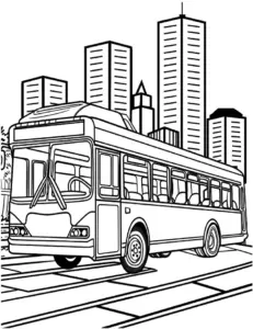 stadtbus-vor-wolkenkraetzern-ausmalbild