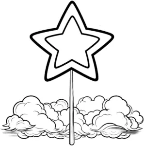 stern-auf-stab-zwischen-wolken