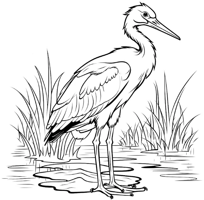 storch-am-gewasser-ausmalbild