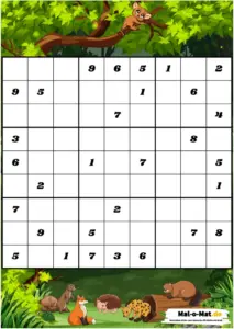 sudoku-ausmalbild-mit-tieren-in-der-natur
