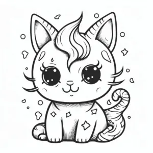 suesse-katze-mit-einhorn-horn-ausmalbild