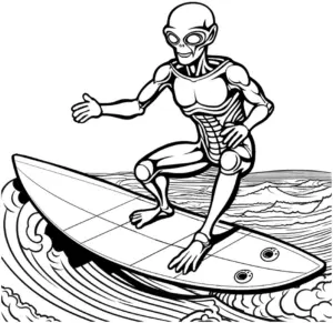 surfer-aeusserirdischer-auf-dem-surfbrett