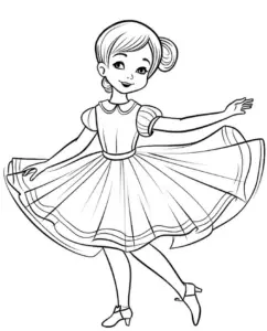 tanzendes-maedchen-ausmalbild-mit-kleid