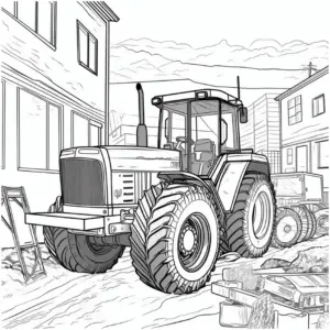 traktor-auf-einem-hinterhof-ausmalbild