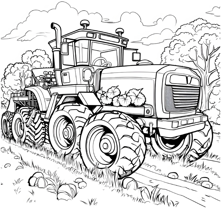 traktor-mit-gemuese-auf-dem-bauernhof