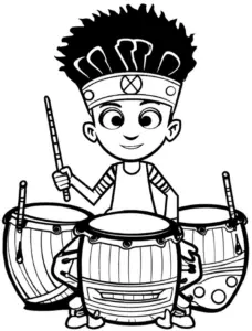 trommler-mit-schlagzeug-und-fruehlichem-gesicht