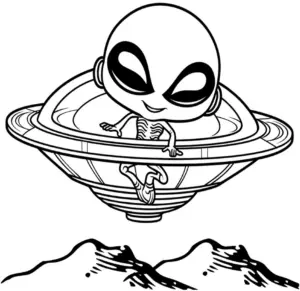 ufo-ausmalbild-mit-alien-ueber-bergen