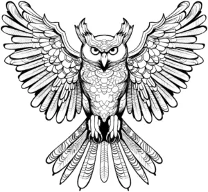 uhu-ausmalbild-mit-ausgebreiteten-fluegeln