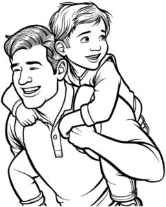 vater-mit-kind-auf-den-schultern-ausmalbild