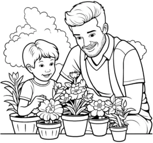 vater-und-kind-beim-blumengießen