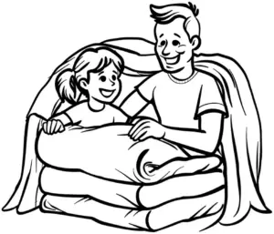 vater-und-kind-beim-spielen-unter-decken