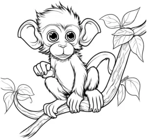 verspielt-auf-einem-baum-affe-ausmalbild