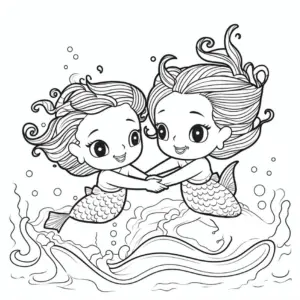 verspielte-meerjungfrauen-im-wasser