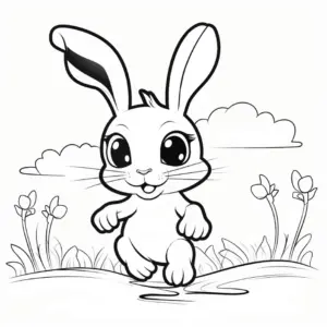 verspieltes-kaninchen-in-der-natur-ausmalbild