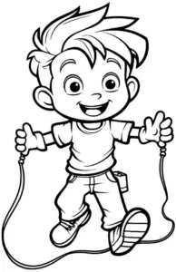 verspieltes-kind-mit-springseil-ausmalbild