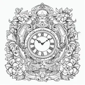vintage-uhr-mit-floralen-motiven