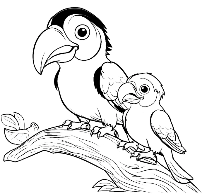 voegel-ausmalbild-mit-zweig-und-snaebeln
