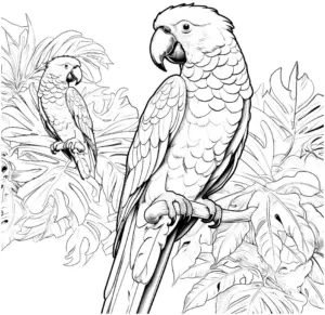 voegel-im-dschungel-ausmalbild