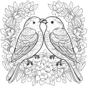 voegel-umgeben-von-blumen-ausmalbild
