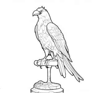 vogel-auf-sockel-mit-detaillierten-federn