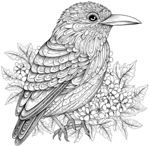 vogel-mit-blumen-und-blaettern