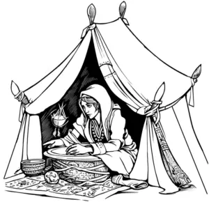 wahrsagerin-im-zelt-mit-laterne
